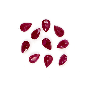 Rubis naturels non traités du Mozambique, formes poire calibrées 4x6mm, pierres précieuses de rubis naturelles facettées en vrac pour la fabrication de bijoux, prêtes à l'emploi - Product Image 5