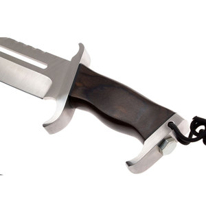 Couteau Bowie en acier inoxydable, manche en bois, lame pleine longueur, équipement de camping, de chasse, de bushcraft, de survie en plein air, utilitaire - Product Image 3