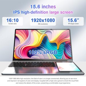 แล็ปท็อปจอคู่ 15.6 นิ้ว IPS + จอสัมผัส 7 นิ้ว รุ่นที่ 12 N100 คอมพิวเตอร์แล็ปท็อป Win11 Pro แรม 32G DDR4 ความจุ 512GB SSD โน้ตบุ๊คบางเฉียบสำหรับสำนักงาน - Product Image 3