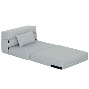 Light Gray <b>Folding</b> Chair Lazy <b>Sofa</b> Bed Lounge Chair Premium Comfort with Stylish Design - Product Image 5