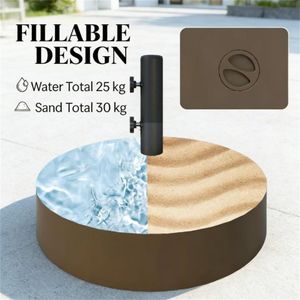 Base per Ombrellone da Patio Marrone, Solo Base, Supporto e Staffa per Ombrellone da Terrazzo, Accessorio Premium per Arredamento Esterno - Product Image 4