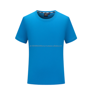 T-shirt pour hommes en coton filé à l'anneau avec logo brodé imprimé personnalisé en gros - Product Image 1
