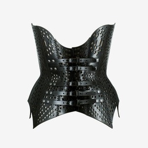 Women Genuine Leather <b>Corset</b> <b>Top</b> Crop Bustier Bra <b>Corset</b> Butterfly Style <b>Black</b> Color Custom Sample & Customization Available - Product Image 3