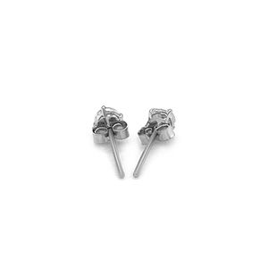 Orecchini a Perno in Oro Bianco 14k con Moissanite, Zirconia Cubica Bianca Sfaccettata da 3mm, Eleganti Orecchini per Donne - Product Image 3