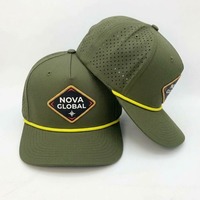 Casquettes de baseball et chapeaux de golf personnalisés de luxe pour hommes, 5 panneaux, avec corde, vente en gros