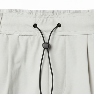 Pantalones Cortos HORIZON Color Gris Piedra con Cordón Ajustable para Hombre, Mezcla de Algodón, Detalle de Cierre Trasero, Estilo Casual Holgado - Product Image 6