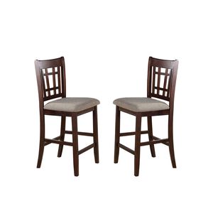 Ensemble de 2 chaises de salle à manger Neena, chaise haute avec siège rembourré beige - Product Image 1