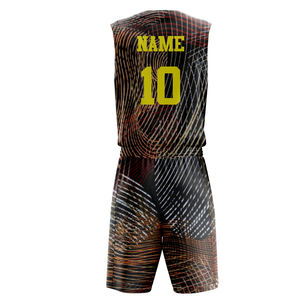 Ensemble d'uniformes de basketball personnalisés, imprimés numériquement, avec blocs de couleurs, anti-humidité, séchage rapide, respirant, maillot d'entraînement - Product Image 2