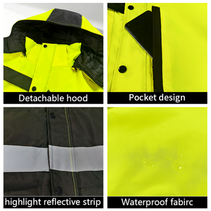 Winter Waterproof Worker Security Clothing Coat Mechanical Men Hi Vis Custom <b>Construction</b> Workwear Reflective Safety <b>Work</b> <b>Jacket</b> - Product Image 4