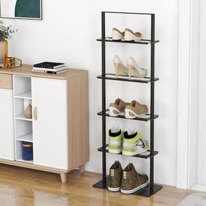 <b>Slim</b> Black Vertical <b>Shoe</b> <b>Rack</b> Multi Tier Space Saving Organizer High Capacity Durable Stable Frame Modern Entryway Storage Stand - Product Image 1