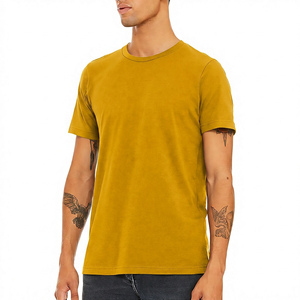 T-shirt en jersey de coton noir à manches courtes et col rond pour homme, coupe classique, couleur unie, design simple - Product Image 6