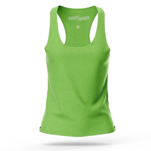 Custom Lime Green Heather Racerback Tank <b>Top</b> Women Lightweight Gym Running Fitness Yoga Activewear Singlet Private Label - Product Image 1