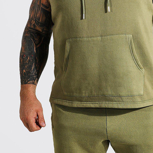 New Men's Slim-Fit Sleeveless <b>Hoodie</b> Cotton Material Gym Training <b>Workout</b> Running Bodybuilding Pullover Sleeveless <b>Hoodie</b> - Product Image 5
