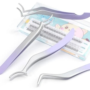 Pince à épiler pour cils 1/4 Gradient avec peigne, pointe en acier inoxydable, pince à sourcils droite 12 cm, outils de précision durables et modernes personnalisés - Product Image 4