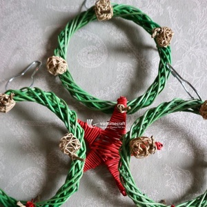 Guirnalda Navideña de Mimbre en Oferta, Decoración Festiva de Vid, Adornos Navideños Rústicos para Colgar en la Puerta - Product Image 3