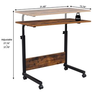 Adjustable P2 15MM Chipboard and Steel Side <b>Table</b> Rolling Height <b>Computer</b> Desk with Baffle - Product Image 2