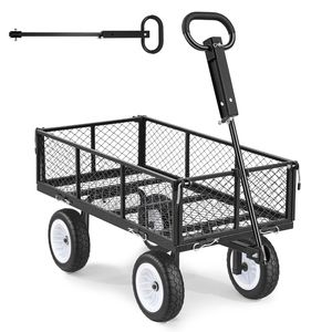 Heavy Duty 900 LBS Steel <b>Garden</b> Cart 10 Inch Tires Adjustable Outdoor Gardening <b>Stool</b> Utility Wagon for Cargo Utility Trailers - Product Image 1