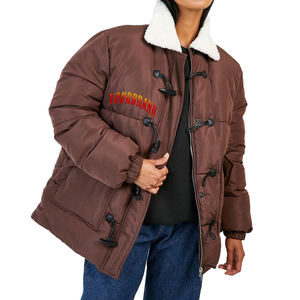 Manteau matelassé léger en coton, design tendance, impression de logo personnalisée, hiver, luxe, grande taille, uni, pour femme - Product Image 1