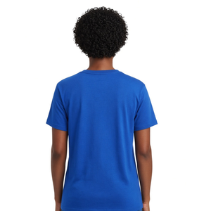 Camiseta Zeta Phi Beta para Mujer, Azul Rey, Azul Marino Tonal, Aplique de Letras Griegas en Sarga, Cuello Redondo ZOB, Manga Corta, Algodón, Camiseta de la Hermandad - Product Image 2