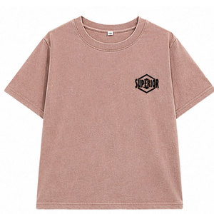 T-shirt en tricot léger et respirant à manches courtes et col rond pour filles, vêtement décontracté tendance avec impression et broderie personnalisées - Product Image 1