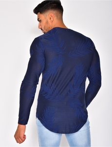 Camisa Casual de Punto para Hombre, Azul, Manga Corta, Estampado por Sublimación, Secado Rápido, 100% Algodón, Doble Botonadura, 100 Gramos, Ropa de Verano - Product Image 3