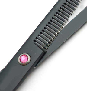 Ensemble de ciseaux professionnels personnalisés pour la coupe et l'éclaircissement des cheveux, pour droitiers, lames en acier inoxydable affûtées, manche moyen, qualité A+ - Product Image 6