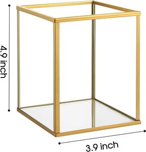 Windproof Glass Hurricane <b>Candle</b> <b>Holder</b> Gleaming Golden Pillar <b>Candle</b> Stand for Indoor <b>Outdoor</b> Decoration - Product Image 2
