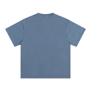 Camiseta Corta 100% Algodón para Hombre, 220 GSM, Lavado Ácido, Estilo Urbano Vintage, Estampado en Serigrafía, Corte Holgado, Efecto Desgastado, Talla Grande - Product Image 4