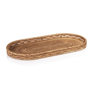 Bandejas de ratán para servir dulces y frutas, suministro al por mayor, organizador de cocina natural, bandeja de almacenamiento tejida - Product Image 6