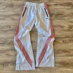 Striped Nylon Track Pants Men Elastic Waist Loose Fit Lightweight Windproof Side Stripe Casual Streetwear <b>Trousers</b> - Product Image 5