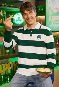 Chemises polo pour hommes pour la Saint-Patrick, chemise classique irlandaise à manches longues et col (S-3XL) - Product Image 2