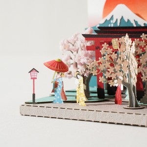 4 pièces créatif fleur de cerisier 3D papier modèle Puzzle Miniature maison de poupée Kit bébé jouet - Product Image 3