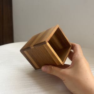Solid Wood Pen Holder Pencil Organizer Simple <b>Makeup</b> Storage Wooden <b>Box</b> Desktop Office Stand Holder Tabletop - Product Image 3