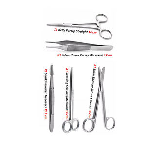 Kit chirurgical orthopédique en acier inoxydable : Ciseaux, Pinces, Gallipot, Plateau réniforme, Matériel de soins des plaies et de suture manuel pour médecins, Certifié CE, par Dwntavex - Product Image 4