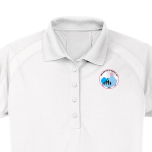 Polo blanc en maille respirante pour femme, broderie du blason, manches courtes, col, vêtement de sport de golf haute performance - Product Image 3