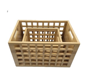 Factory Countertop Brown Wood Crate Boxes Closet Cabinet Use for Storage Home Organization Display Gift Decorative Furniture - Product Image 3