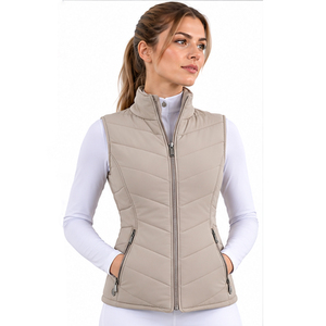 Chaleco Ecuestre Acolchado Ligero para Mujer, Otoño, Casual, con Logotipo, Cuello Alto - Product Image 1