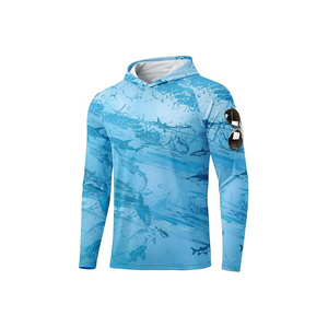 เสื้อตกปลาผู้ชายสีเขียวมะนาว แขนยาว มีฮู้ด ป้องกันแสงแดด UPF 50 แห้งเร็ว สีพื้น แบบสวมหัว - Product Image 6
