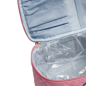 Jack and Jill Quilted Toiletry Bag Pink Travel Cosmetic <b>Case</b> Stylish Storage Organizer Durable <b>Makeup</b> Bag Portable - Product Image 4