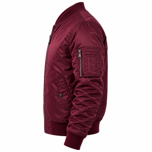 Blouson Bomber Homme Bleu Marine Couleur Unie Fermeture Boutons Cachés Manches Contrastantes Vêtement d'extérieur Décontracté Hiver Tricoté Polyester - Product Image 6