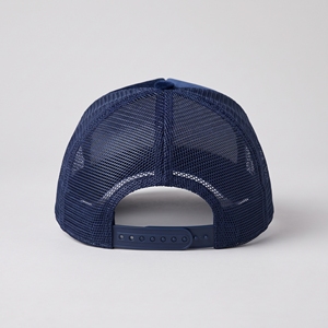 <b>Navy</b> Blue Velvet Mesh Trucker <b>Hat</b> 5 Panel Curved Brim Adjustable Unisex Cap Custom Logo Embroidery Eyelet Four Seasons Casual - Product Image 3