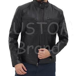 Veste en cuir de vache épaisse de haute qualité City 2025, style automne chaud, col montant, style de rue tendance, gants avant coupe-vent - Product Image 6