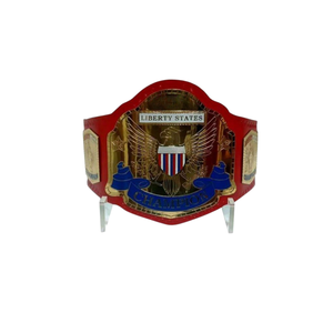 Cinturón de Campeón de los Estados Unidos Liberty, Correa Roja con Diseño de Águila Dorada y Azul, Cinturones de Título Coleccionables Premium - Product Image 1