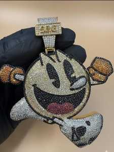 จี้เพชรโมอิสซาไนต์ VVS1 รูปตัวการ์ตูนแบบกำหนดเอง ZAWO จี้เงินแท้ 925 สไตล์แร็ปเปอร์สำหรับผู้ชาย จี้ประดับพลอยหลากสี - Product Image 3