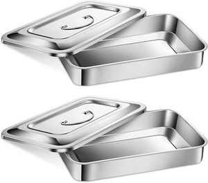 2 Plateaux Médicaux Chirurgicaux Manuels en Acier Inoxydable 201 Certifiés CE, Organisateur de Plateaux pour Instruments Dentaires, Support Métallique Stérilisé - Product Image 6