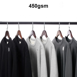 High Quality Homme Embroidery Heavyweight Men's Sweatshirt Thick Genser Organic Cotron Sweatshirt Crewneck 450GSM Svitcemizo - Product Image 5