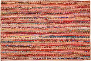 Alfombra Rectangular de Yute y Algodón Trenzado Natural Ecológico de la India, Alfombra de Algodón Chindi para Sala de Estar, Dormitorio - Product Image 6