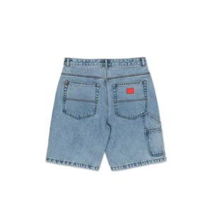 Shorts en jean pour homme, coupe ample, délavé clair, style vintage, en coton, pour le travail ou le streetwear - Product Image 3