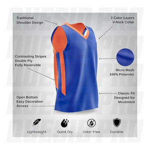 Custom <b>Basketball</b> Jerseys Fast Turnaround Reversible Sleeveless Tops for Men & Women Custom Colors Quick Dry Tops - Product Image 2