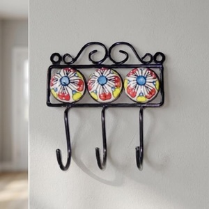 Vintage Style Metal Wall Mounted <b>Coat</b> <b>Hook</b> 3 <b>Hooks</b> Adjustable Waterproof Eco-Friendly Self-Adhesive Installation Handmade <b>Decor</b> - Product Image 1